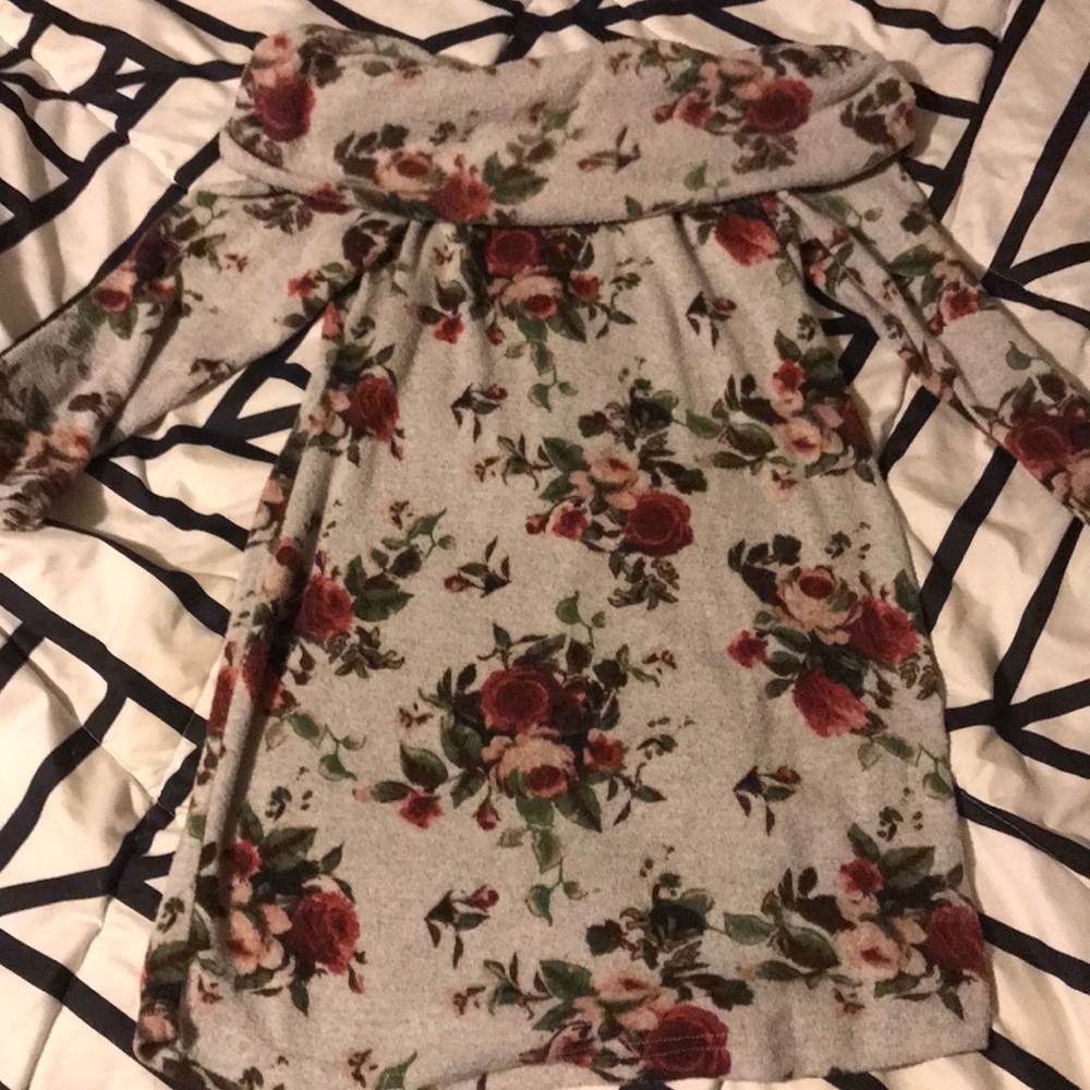 Off the shoulder quarter sleeve sweater dress